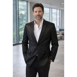 Ben Sherman Black on Black Striped Men's Blazer Medium